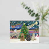 Cartes Pour Fêtes Annuelles Noël Magic Cocker Spaniels (trois) (Debout devant)