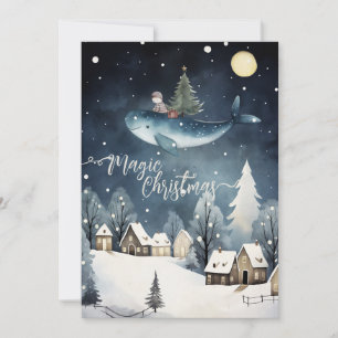 Cartes Pour Fêtes Annuelles Noël magique : Flying Whale