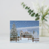 Cartes Pour Fêtes Annuelles Noël, Maison en Snowy Winter Scene (Debout devant)