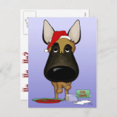 Cartes Pour Fêtes Annuelles Noël Malinois Belge - Ho Ho Ho ? ? ? (Devant / Derrière)