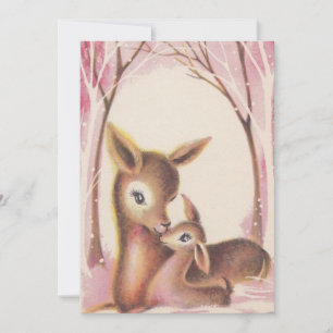 Cartes Pour Fêtes Annuelles Noël Maman et Bébé Cerf de Noël