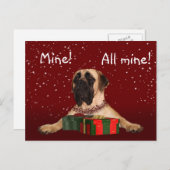Cartes Pour Fêtes Annuelles Noël Mastiff (Devant / Derrière)