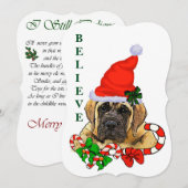 Cartes Pour Fêtes Annuelles Noël mastiff anglais (Devant / Derrière)