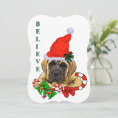 Cartes Pour Fêtes Annuelles Noël mastiff anglais (Debout devant)