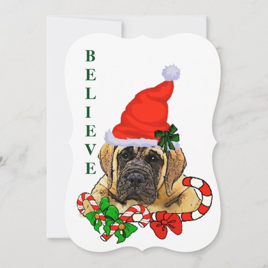 Cartes Pour Fêtes Annuelles Noël mastiff anglais (Devant)