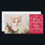 Cartes Pour Fêtes Annuelles Noël Meowy<br><div class="desc">Souhaitez à vos amis et à votre famille un joli Noël avec un carte photo de vacances personnalisé avec le nom de votre chat et la photo!</div>
