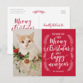 Cartes Pour Fêtes Annuelles Noël Meowy (Devant / Derrière)
