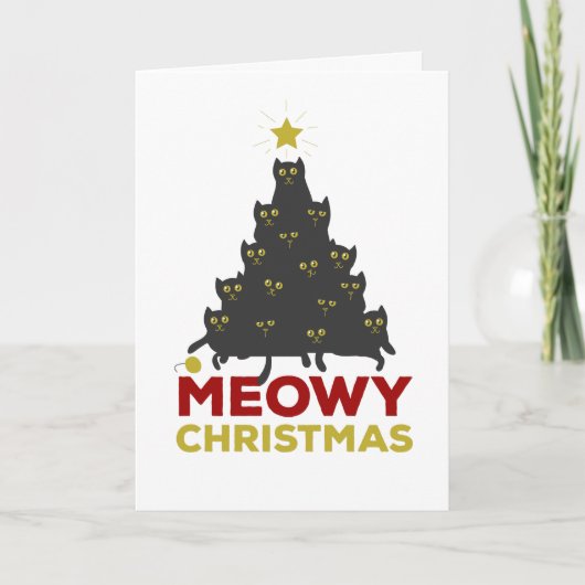 Cartes Pour Fêtes Annuelles Noël Meowy (Devant)