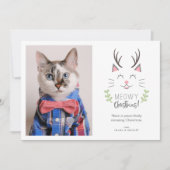 Cartes Pour Fêtes Annuelles Noël Meowy | Photo de chat (Devant)