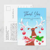 Cartes Pour Fêtes Annuelles Noël Merci d'entreprise (Devant / Derrière)