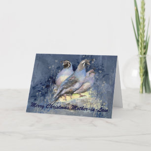 Cartes Pour Fêtes Annuelles Noël Mère en droit California Quail Bird