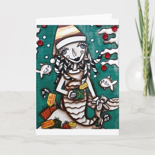 CARTES POUR FÊTES ANNUELLES NOËL MERMAID (Devant)