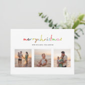 Cartes Pour Fêtes Annuelles noël merry rétro 6 photo collage heureux (Debout devant)