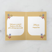 Cartes Pour Fêtes Annuelles Noël mignon chat étoiles or (Intérieur)