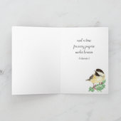 Cartes Pour Fêtes Annuelles Noël mignon chickadee Oiseau Bible Écriture (Intérieur)