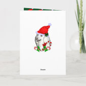 Cartes Pour Fêtes Annuelles Noël mignon de Père Noël de caniche (Dos)