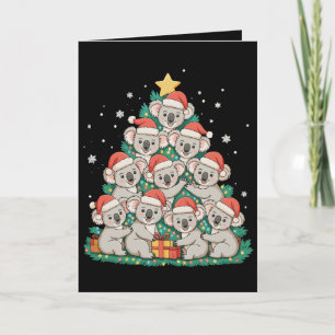 Cartes Pour Fêtes Annuelles Noël Mignon Koala Arbre Drôle Xmas Vacances