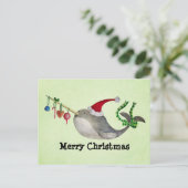 Cartes Pour Fêtes Annuelles Noël mignon Narwhal (Debout devant)