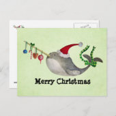 Cartes Pour Fêtes Annuelles Noël mignon Narwhal (Devant / Derrière)