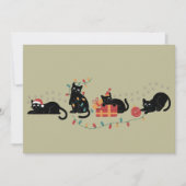 Cartes Pour Fêtes Annuelles Noël Mignonne Amoureux des chats Crew Feux de Noël (Devant)
