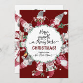 Cartes Pour Fêtes Annuelles Noël mignonne Gnomes Aimer Joy Peace Photo (Devant / Derrière)