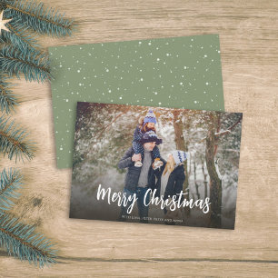 Cartes Pour Fêtes Annuelles Noël Minimal Green Dot Simple Festive 1 Photo