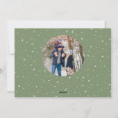 Cartes Pour Fêtes Annuelles Noël Minimal Green Dot Simple Festive 2 Photo (Dos)