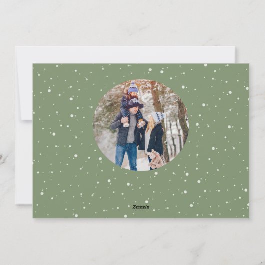 Cartes Pour Fêtes Annuelles Noël Minimal Green Dot Simple Festive 2 Photo (Dos)