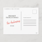 Cartes Pour Fêtes Annuelles Noël minimal moderne deux vacances de famille phot (Dos)