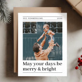 Cartes Pour Fêtes Annuelles Noël minimal | Photo moderne Joyeux et lumineux