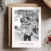 Cartes Pour Fêtes Annuelles Noël minimal | Photo simple en noir et blanc