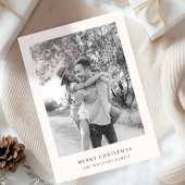 Cartes Pour Fêtes Annuelles Noël minimal | Photo simple en noir et blanc