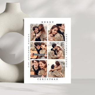 Cartes Pour Fêtes Annuelles Noël minimaliste | Elegant Simple Six Photo
