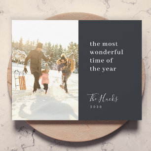 Cartes Pour Fêtes Annuelles Noël minimaliste Photo de famille moderne et élé
