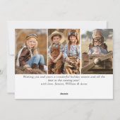 Cartes Pour Fêtes Annuelles Noël moderne 4 PHOTO Paix sur Terre (Dos)