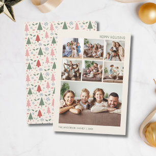 Cartes Pour Fêtes Annuelles Noël moderne 7 Collage de photos de famille