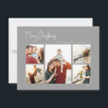 Cartes Pour Fêtes Annuelles Noël moderne | Cinq photos en argent<br><div class="desc">Ce Noël moderne | argent cinq photo carte de vacances est parfait pour votre minimaliste shabby chic boho argent et blanc de vacances salutation. La calligraphie manuscrite minimaliste est délicate et rustique tout en restant élégante et élégante. Vous trouverez que tout ce qui concerne ce produit est modifiable, alors n'hésitez...</div>