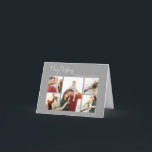 Cartes Pour Fêtes Annuelles Noël moderne | Écriture argentée pliée cinq photos<br><div class="desc">Cette carte de Noël moderne avec écriture argentée pliée cinq photos est parfaite pour votre carte de vœux minimaliste shabby chic bohème argent et blanc. La calligraphie manuscrite fantaisiste minimale est délicate et rustique tout en restant élégante et raffinée. Vous constaterez que tout ce qui concerne ce produit est modifiable,...</div>