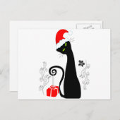Cartes Pour Fêtes Annuelles Noël moderne Kitty (Devant / Derrière)
