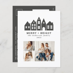 Cartes Pour Fêtes Annuelles Noel moderne minimaliste maisons nordiques 3 photo