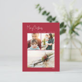 Cartes Pour Fêtes Annuelles Noël moderne | Red Vertical 3 Photo (Debout devant)