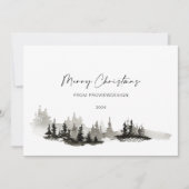 Cartes Pour Fêtes Annuelles Noël Monochrome Paysage d'hiver Affaires (Devant)