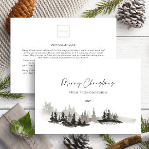 Cartes Pour Fêtes Annuelles Noël Monochrome Paysage d'hiver Affaires