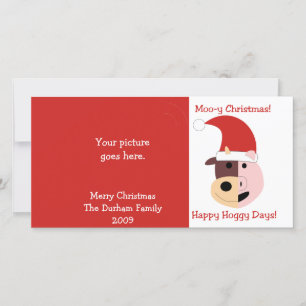 Cartes Pour Fêtes Annuelles Noël MOO-y et jours heureux de Hoggy !
