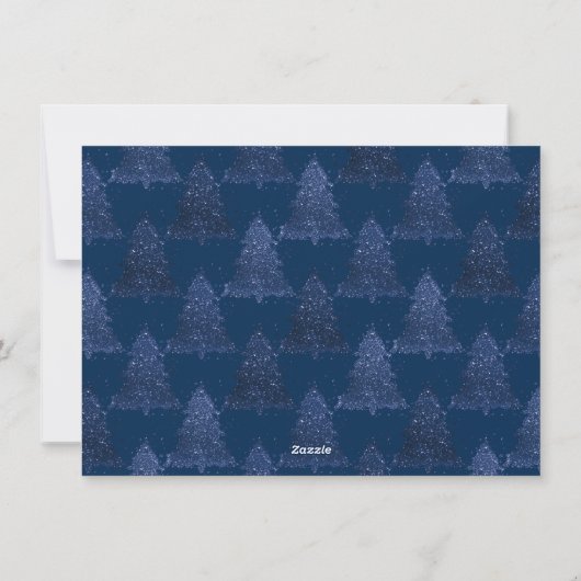 Cartes Pour Fêtes Annuelles Noël Moody | Classy Navy Blue Tree Trim Party (Dos)