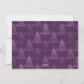 Cartes Pour Fêtes Annuelles Noël Moody | Deep Plum Purple Tree Trim Party (Dos)