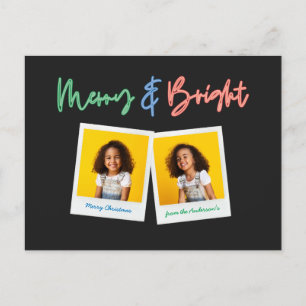 Cartes Pour Fêtes Annuelles Noël multi photo brillant moderne coloré néon