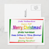 Cartes Pour Fêtes Annuelles Noël - multilingue (Devant / Derrière)
