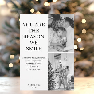 Cartes Pour Fêtes Annuelles "Noël Multiphoto minimaliste moderne