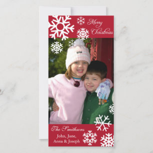 Cartes Pour Fêtes Annuelles Noël multiple Photocard (Bourgogne) de flocons de
